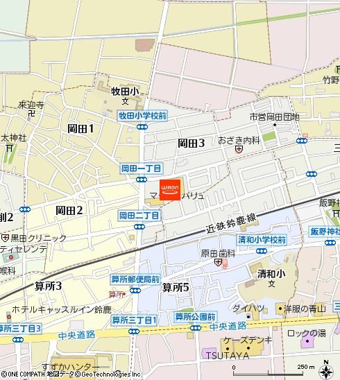 マックスバリュ岡田店付近の地図
